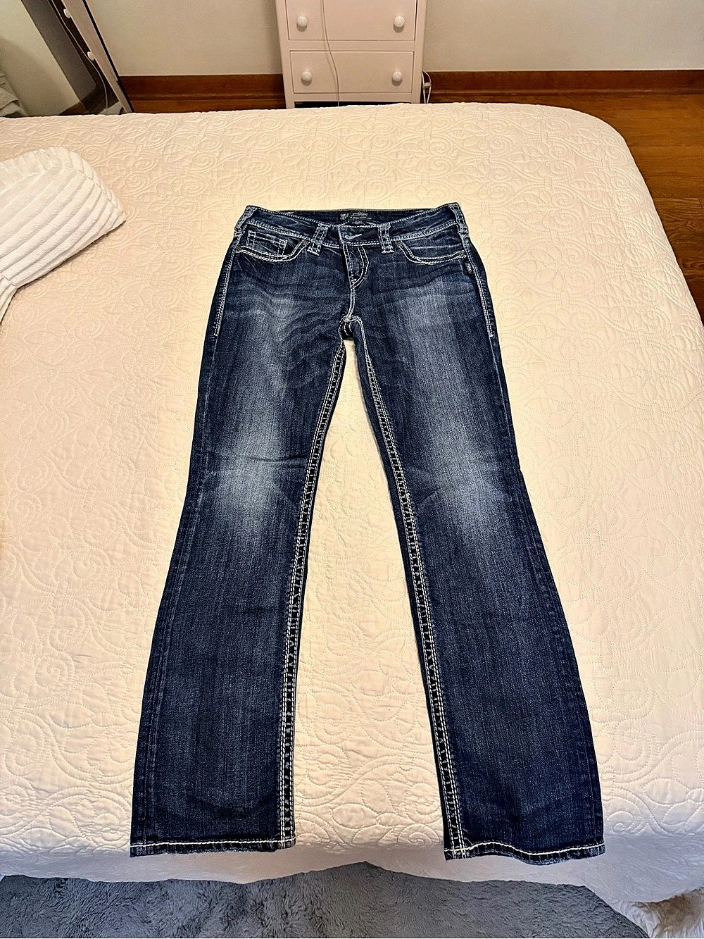 Silver Jeans Co. Suki Straight Bootcut Jeans Waist 28 Blue